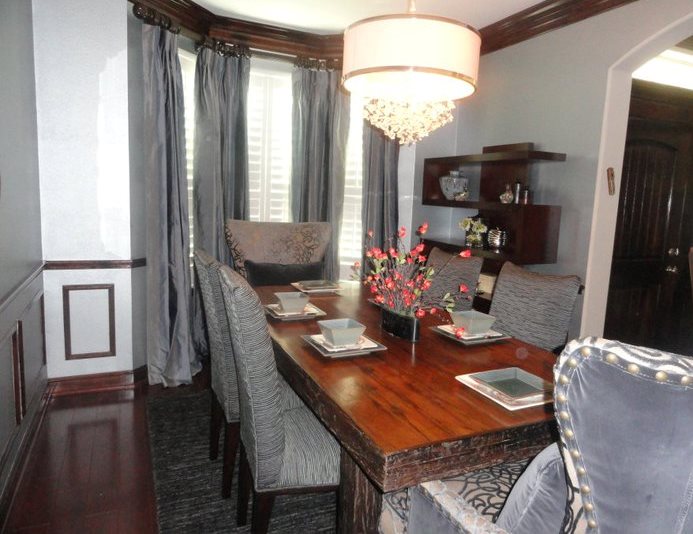 monochromatic dining room