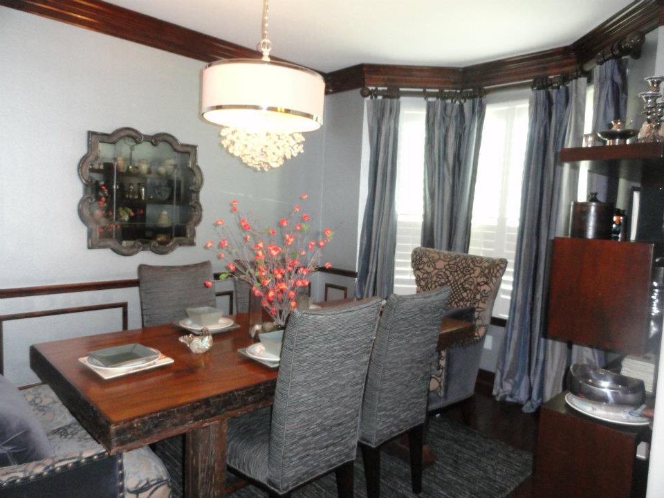 monochromatic dining room