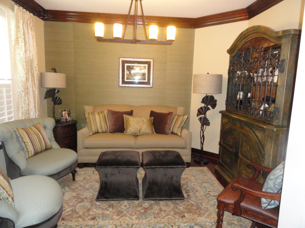 A Project I Completed 2 years Ago - Grasscloth Wallpaper on Main Wall