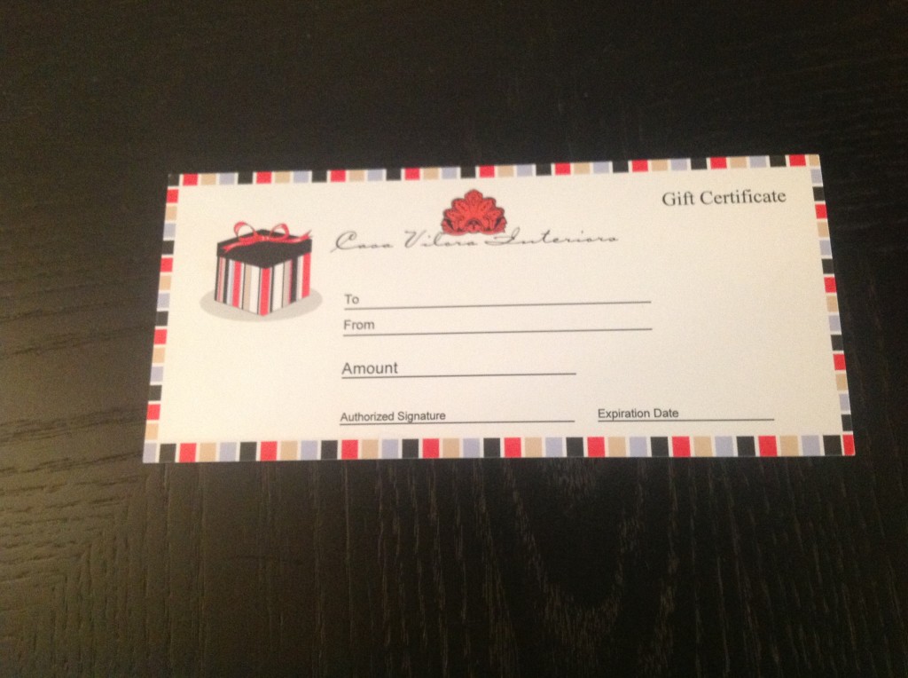 gift certificate