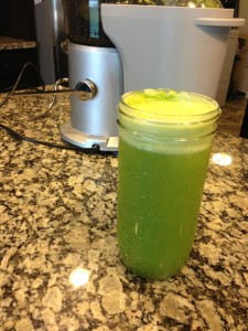 One of my favorite green juices. I had to experiment a few times to get it just right