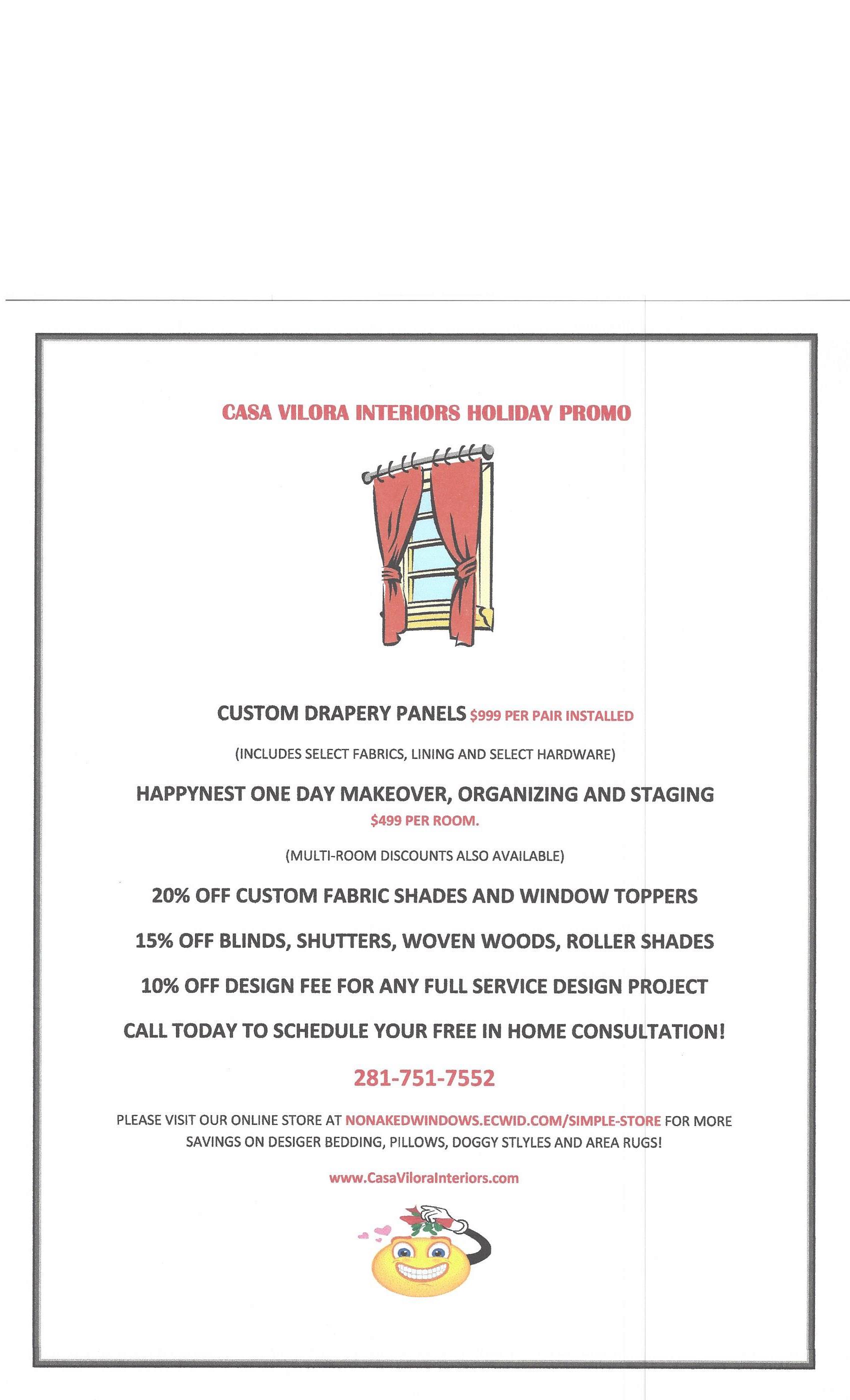 Casa Vilora Interiors Holiday Promo