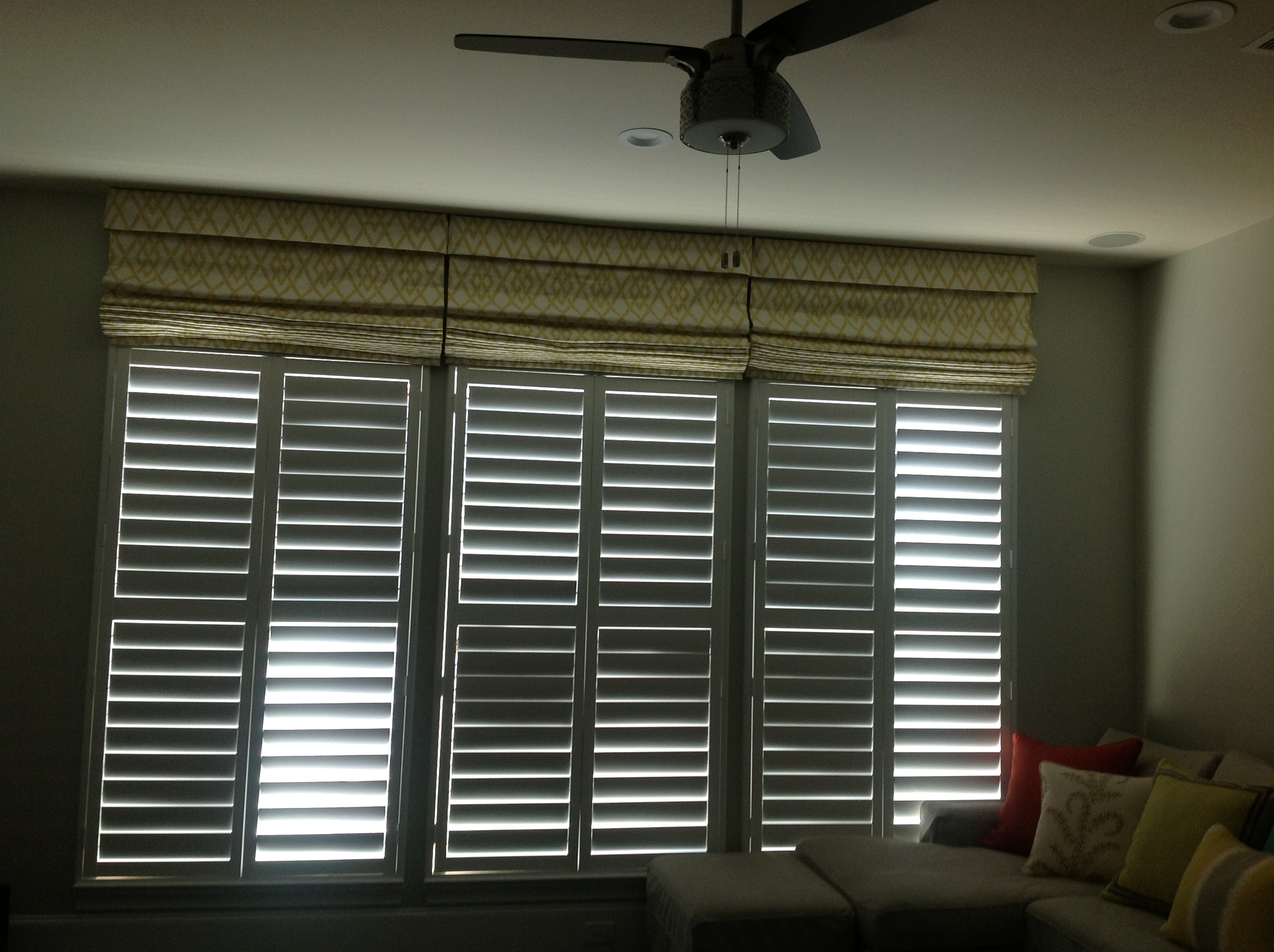 After Installing Roman Shades
