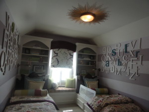 "Alphabet Soup" later added to the walls to add personality for each tiny occupant :-)
