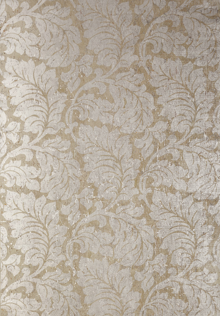 Metallic Damask on Cork Wallpaper