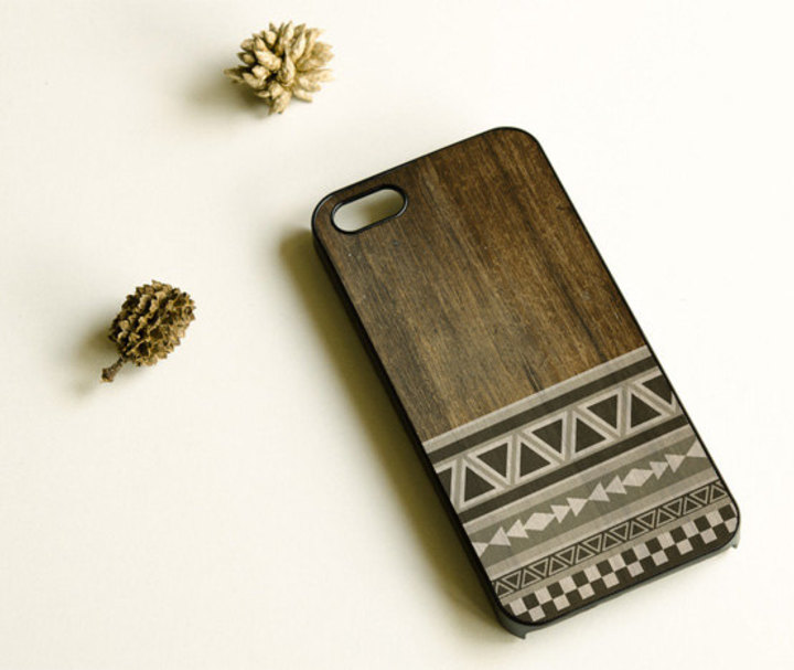 Wood Print Geometric Unique iPhone Case 